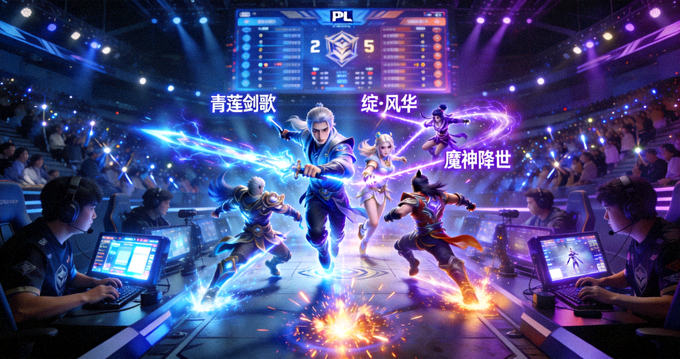 王者荣耀KPL职业比赛团战爆发瞬间画面